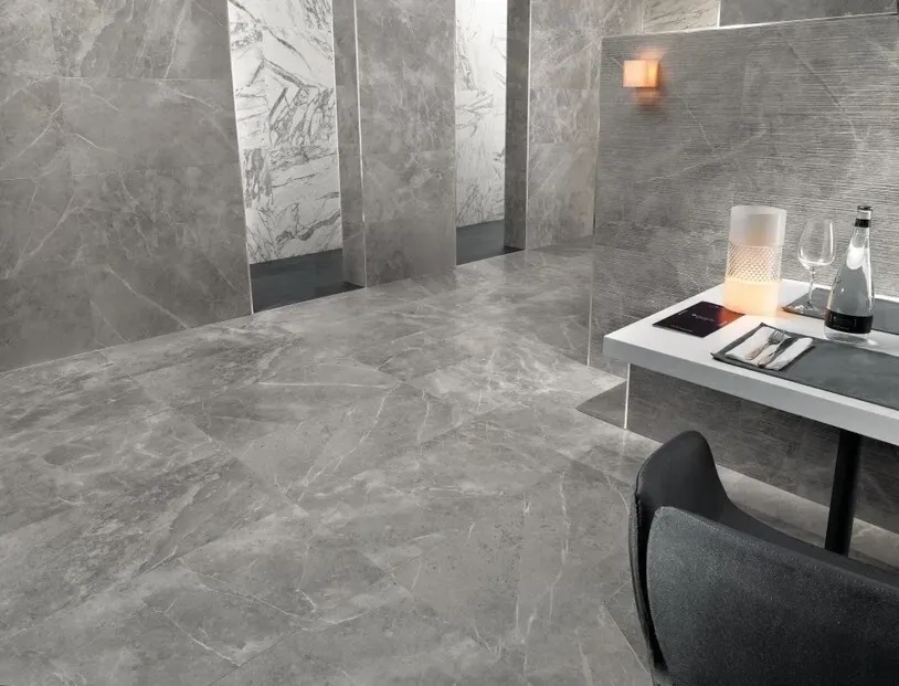 Porcelain stoneware Marvel Pro Grey Fleury polished 75 x 150 cm - Atlas Concorde - second choice