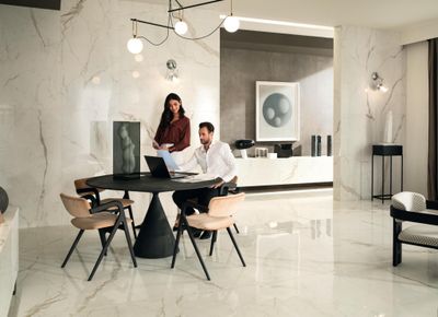 Grès cérame Marvel Shine Calacatta Prestigio 120 x 278 cm (finition Silk) - Atlas Concorde - 2ème choix