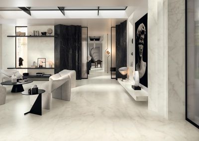Grès cérame Marvel Shine Calacatta Delicato poli 120 x 278 cm - Atlas Concorde