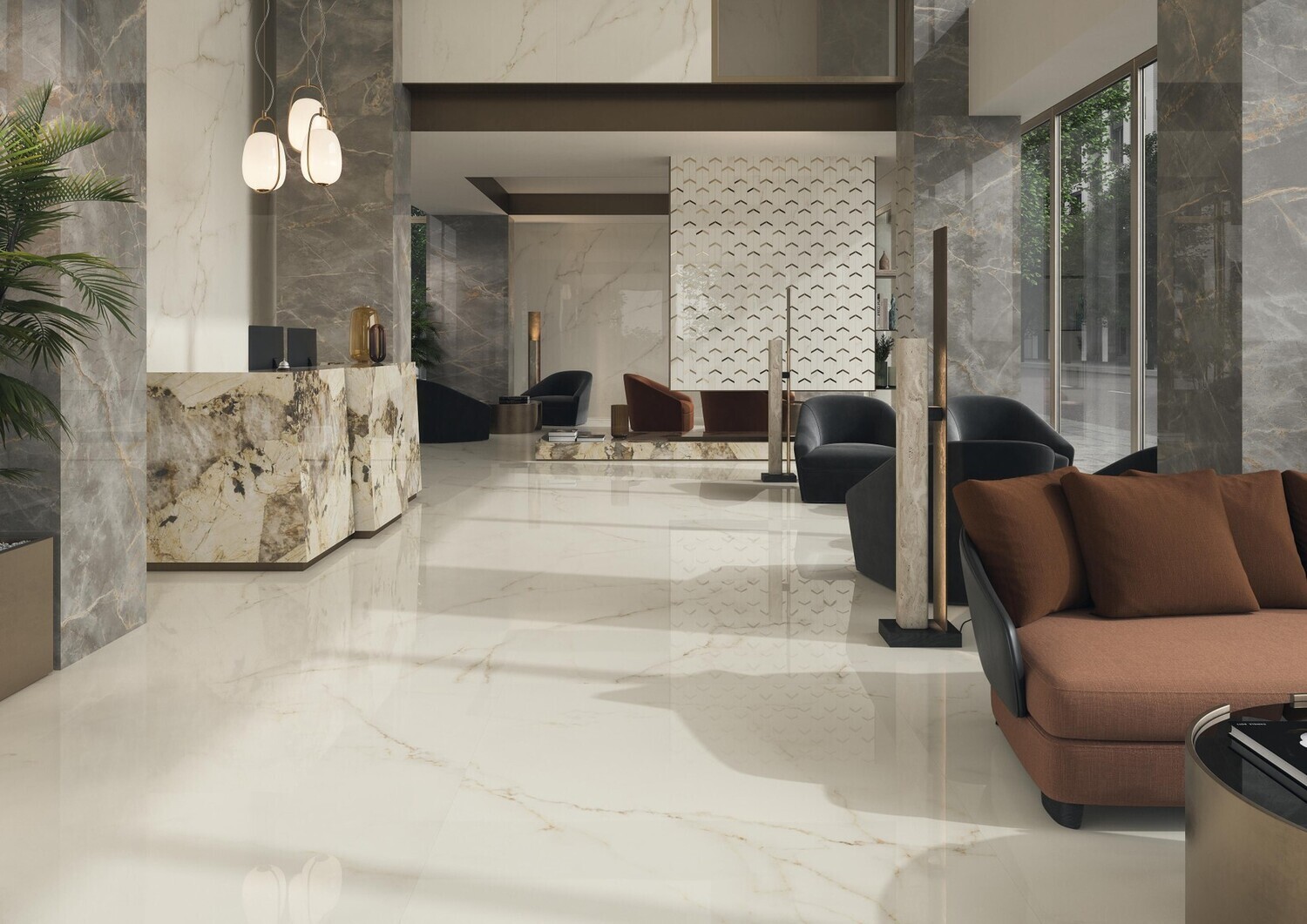 Grès cérame Marvel X Calacatta Apuano poli 120 x 278 cm - Atlas Concorde