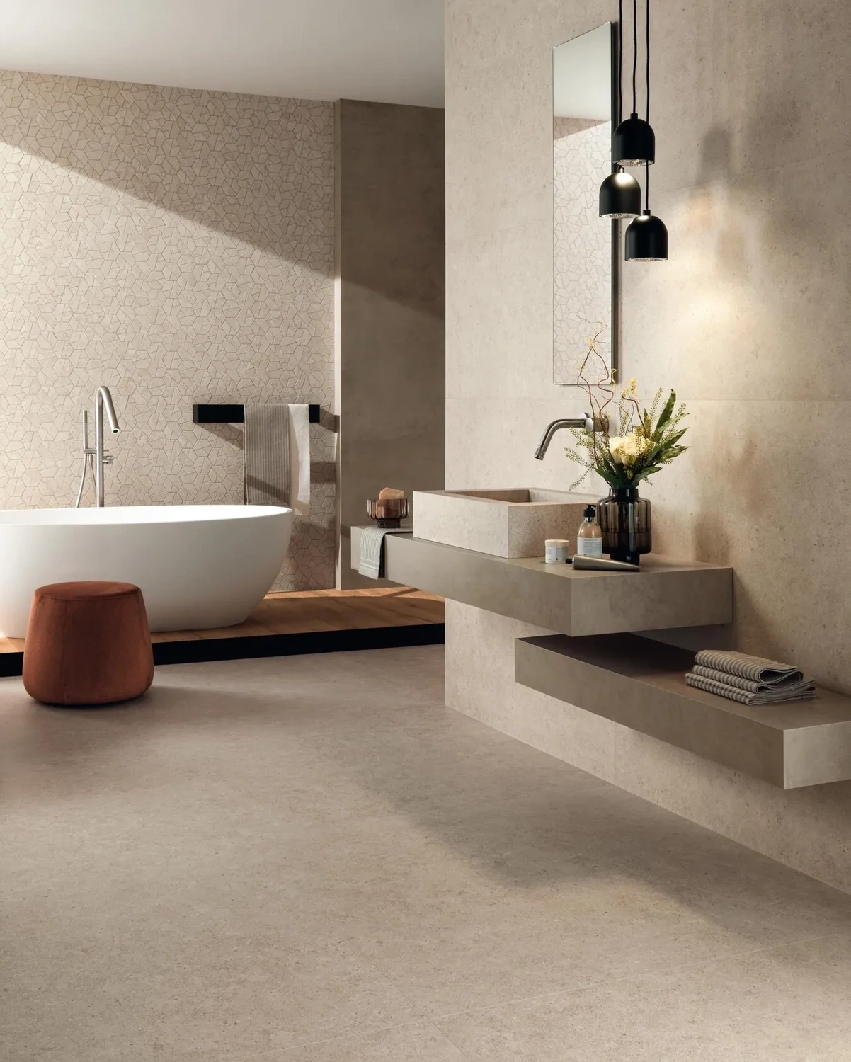 Grès cérame Boost Stone Ivory mat 60 x 120 cm - Atlas Concorde · R10