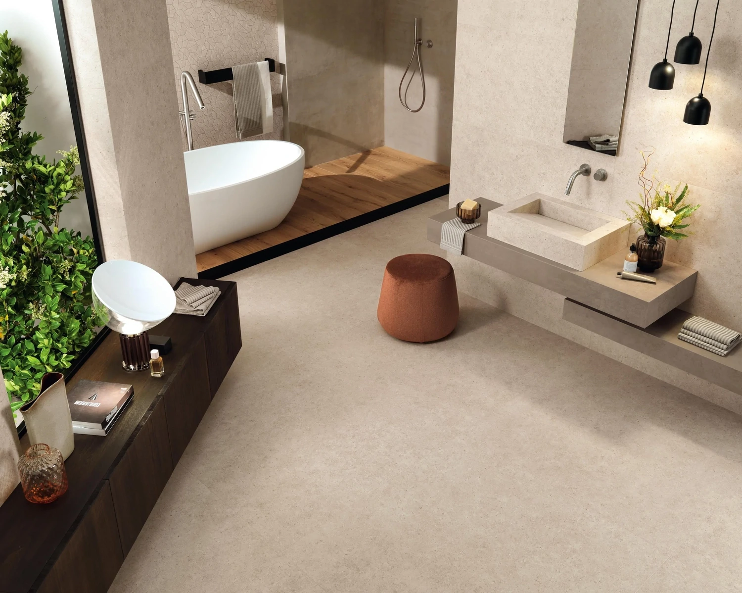 Grès cérame Boost Stone Ivory mat 120 x 278 cm - Atlas Concorde