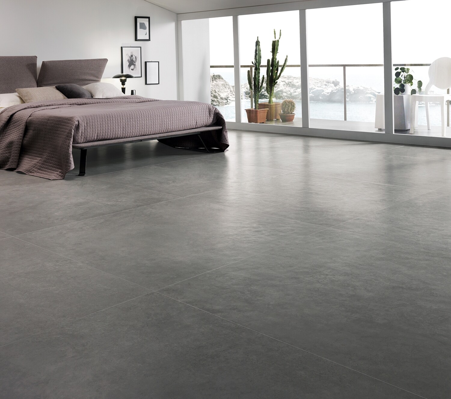 Grès cérame Tagina Concreta Grigio Scuro mat 120 x 120 cm, rectifié