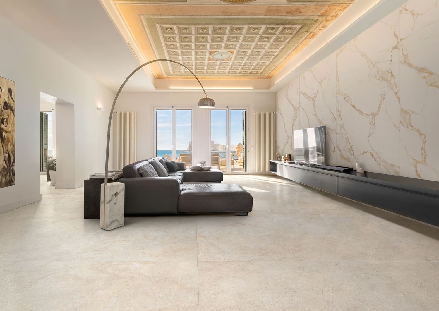 Grès cérame Pietra d’Orvieto Beige mat 60 x 120 cm - Tagina · R10