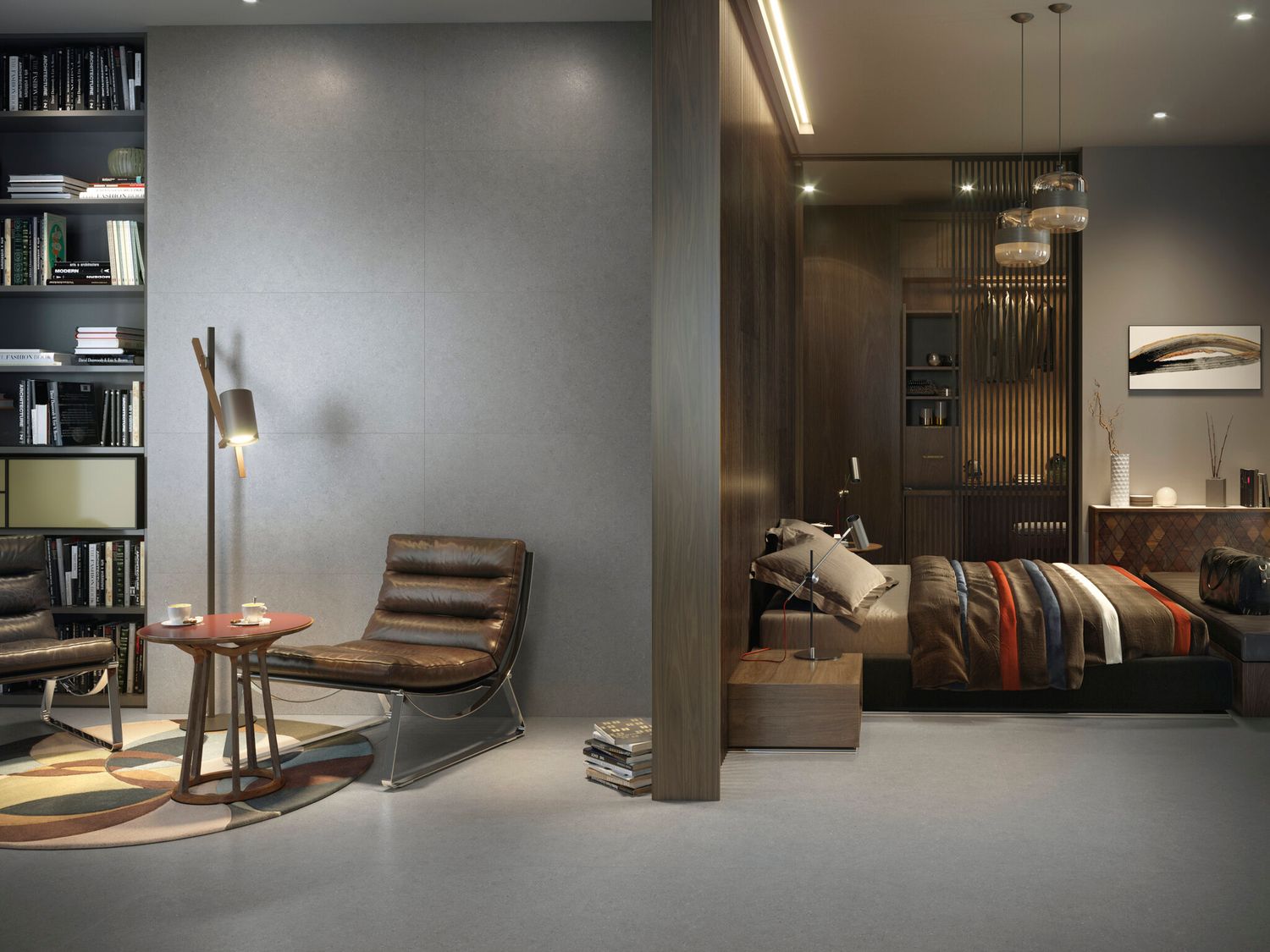 Grès cérame Granite Anthracite mat 100 x 100 cm - Cifre Ceramica
