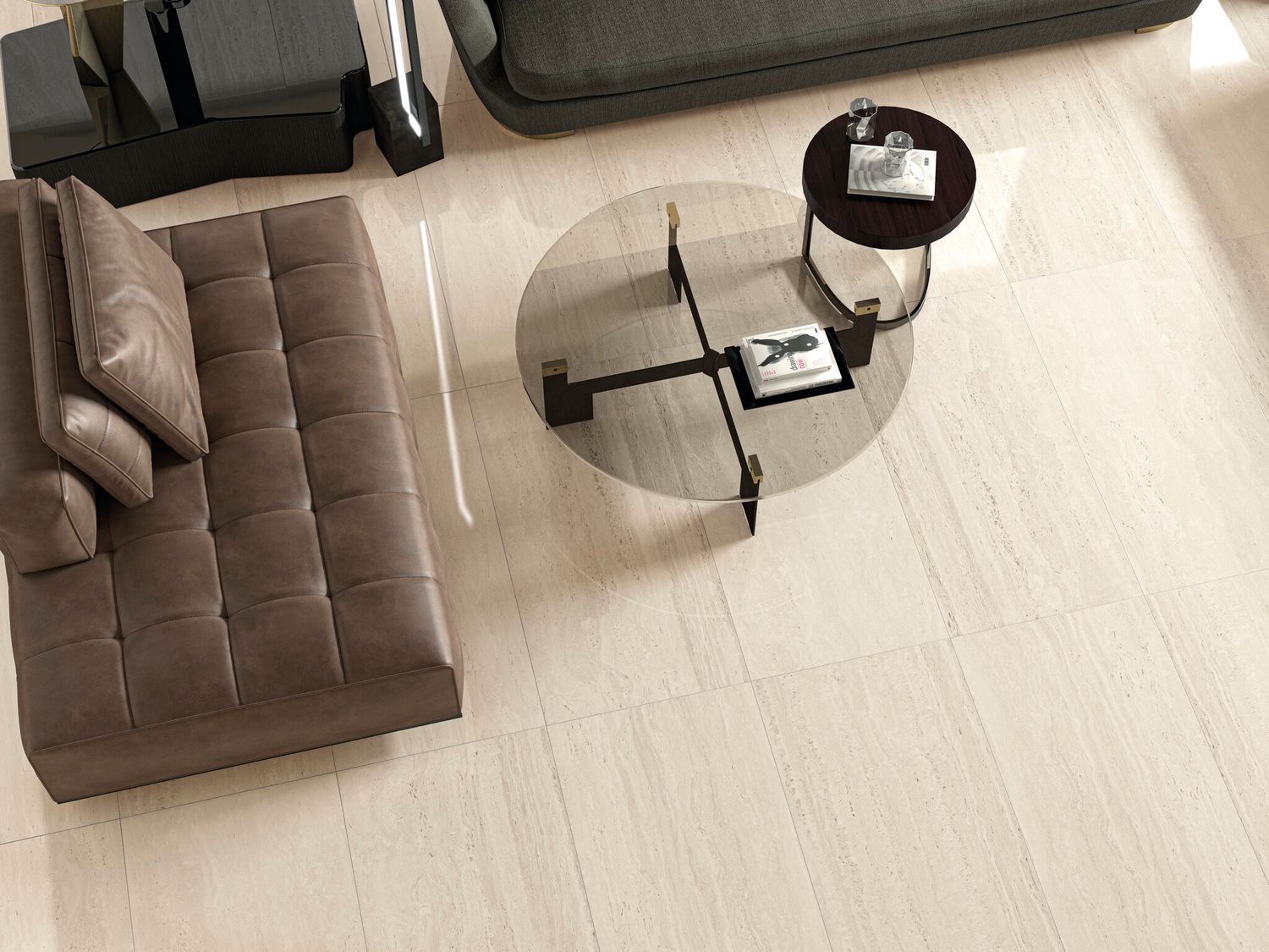 Grès cérame Cifre Ceramica Liceo Beige poli 60 x 120 cm, rectifié